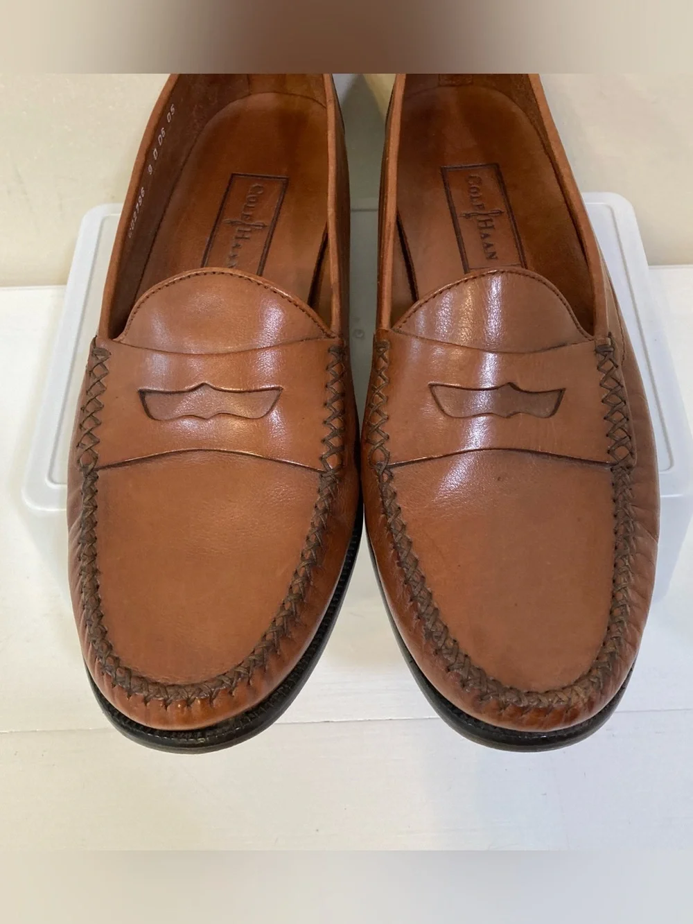 Cole Haan Resort Brown Leather Penny Loafers Sz 9D Mens Shoes CO2796